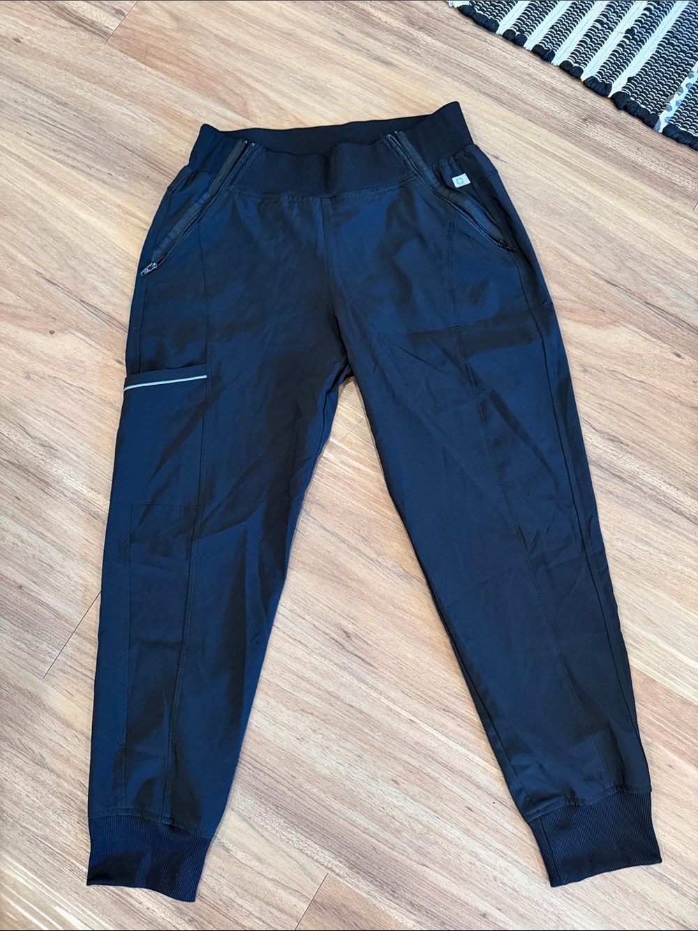 Black Athletic Jogger Pants with Zip Pockets